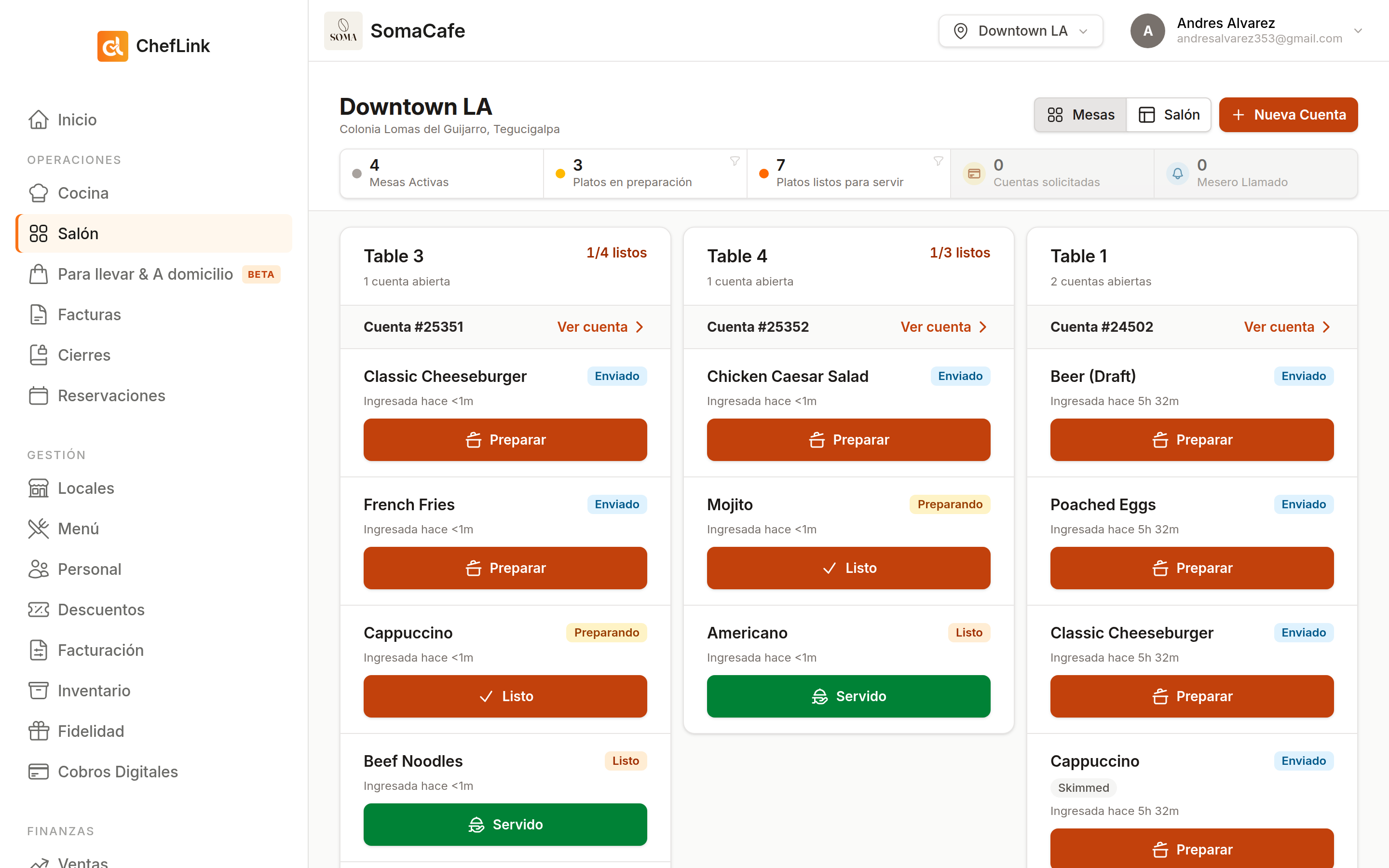 Kitchen Display System en Cheflink
