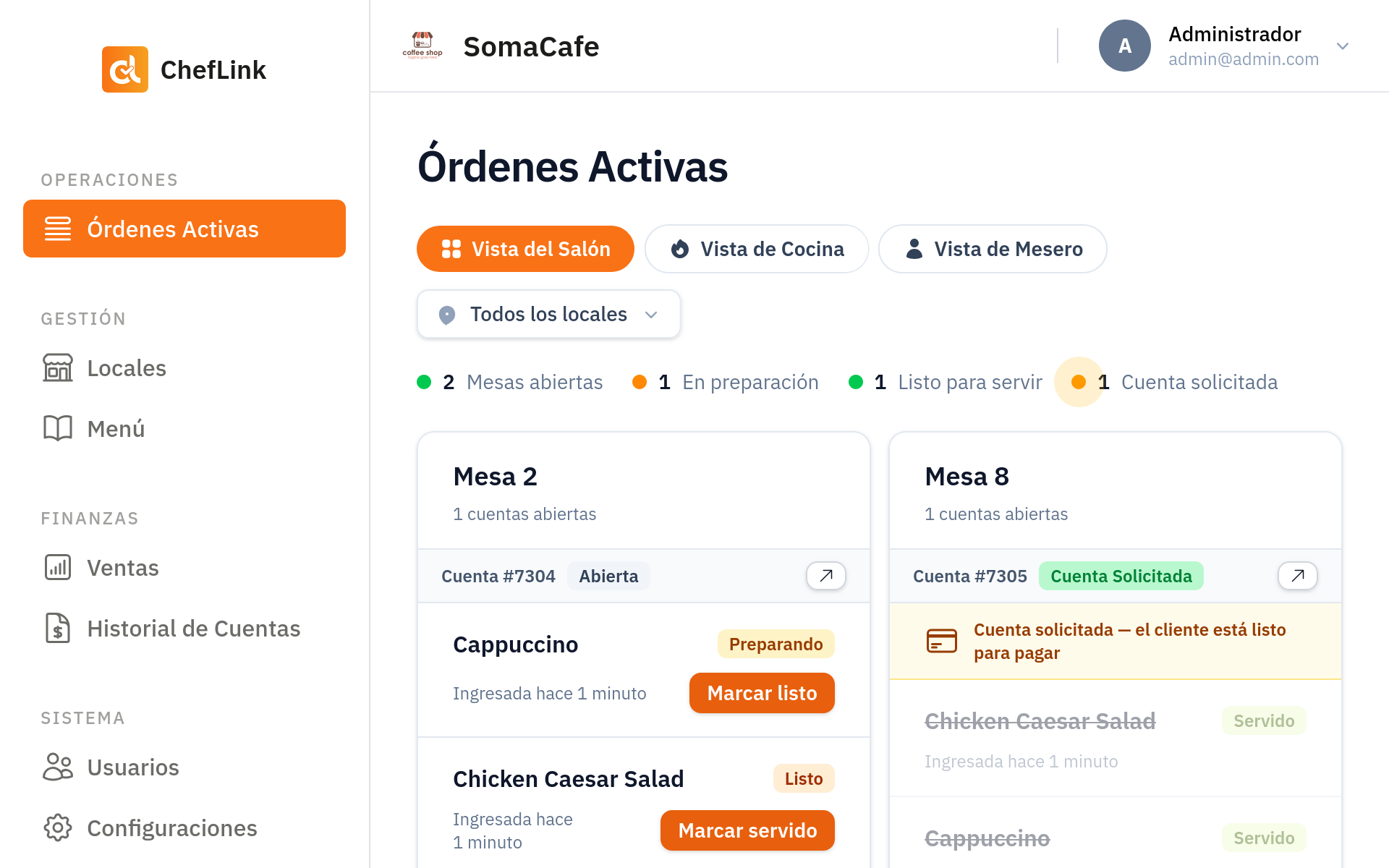 Kitchen Display System de Cheflink